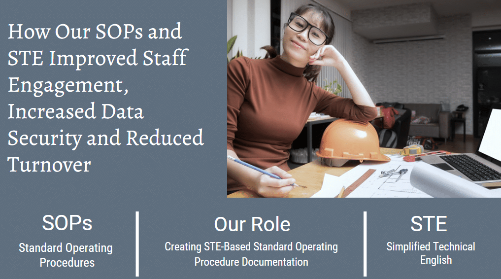 SOP, standard operating procedures, work instructions, agile business strategy, standard work, standardized work, ISO, ISO 9001:2015, STE, Simplified Technical English, unambiguous, step-by-step, easy-to-read, guidelines, SOP writer, standard operating procedure writer, business continuity, cybersecurity SOP, Monte Carlo analysis, risk assessment, ISO compliance, digital SOPS, SOP examples, how to write SOP, SOP preparation, SOP review and approval, technical SOP, management SOP